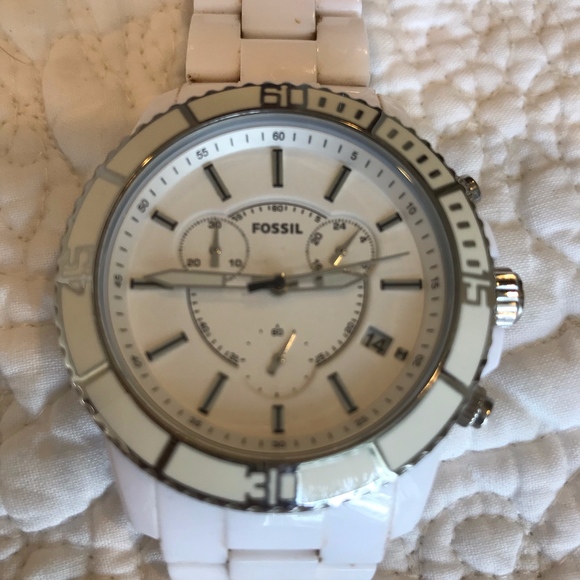 Fossil Accessories - Fossil White Ceramic case watch